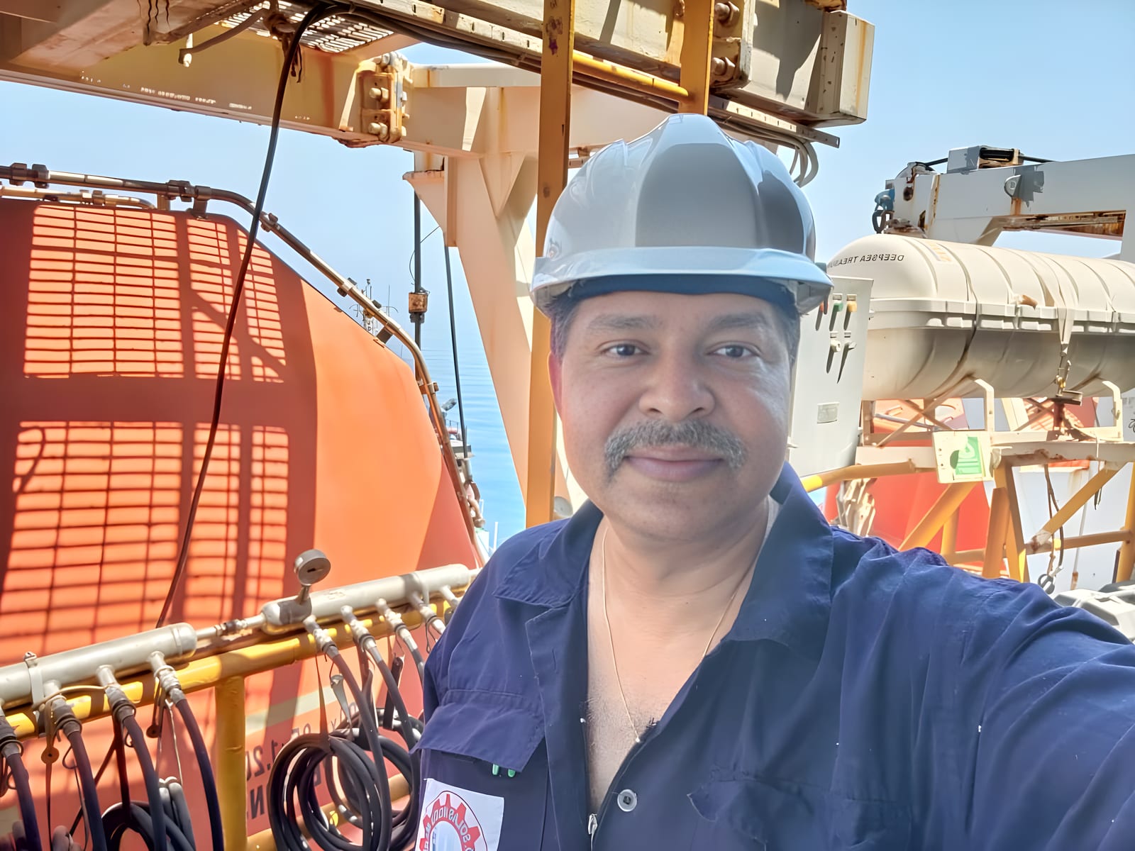 Bikram Kumar Jena on site during an offshore inspection